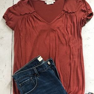 Coral cotton blouse